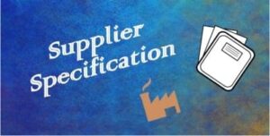 What’s included on a Supplier Specification (Training)